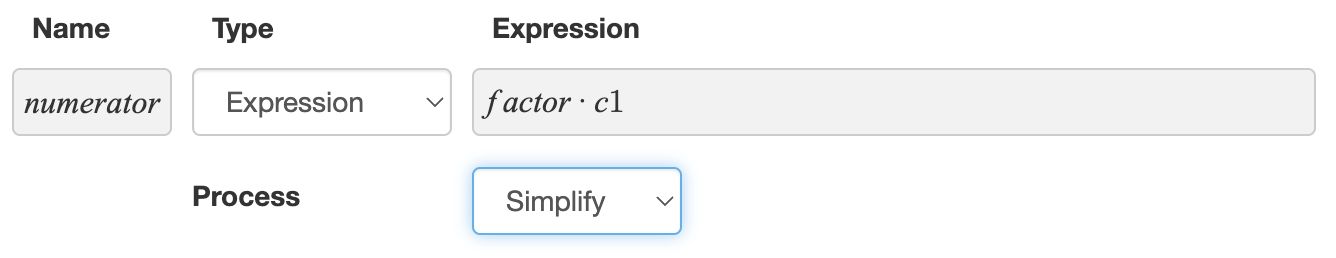 Create exercise parameter for the numerator