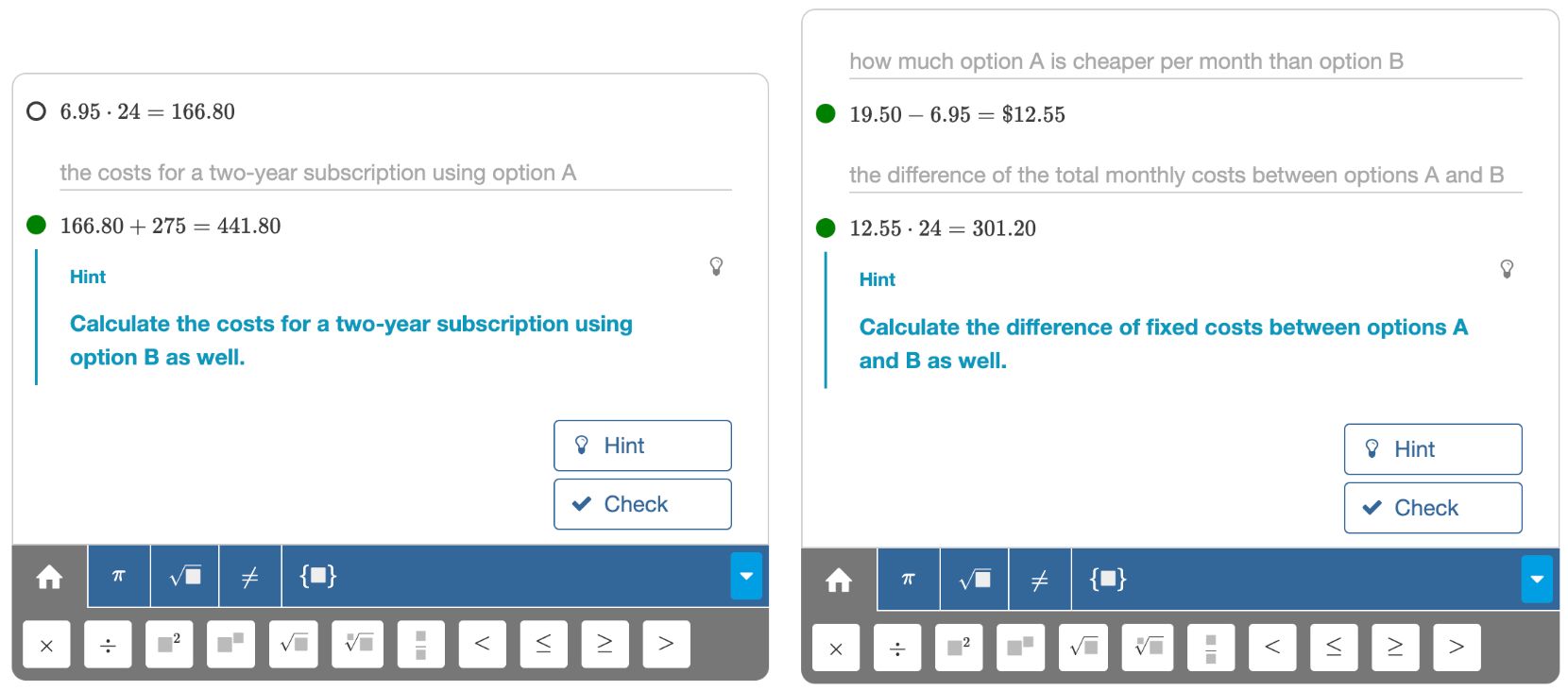 Algebrakit tracks the student's strategy