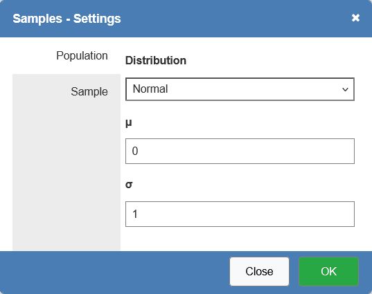The sampling settings interface The sampling settings interface