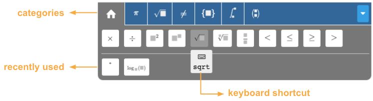 Buttons of the formula editor