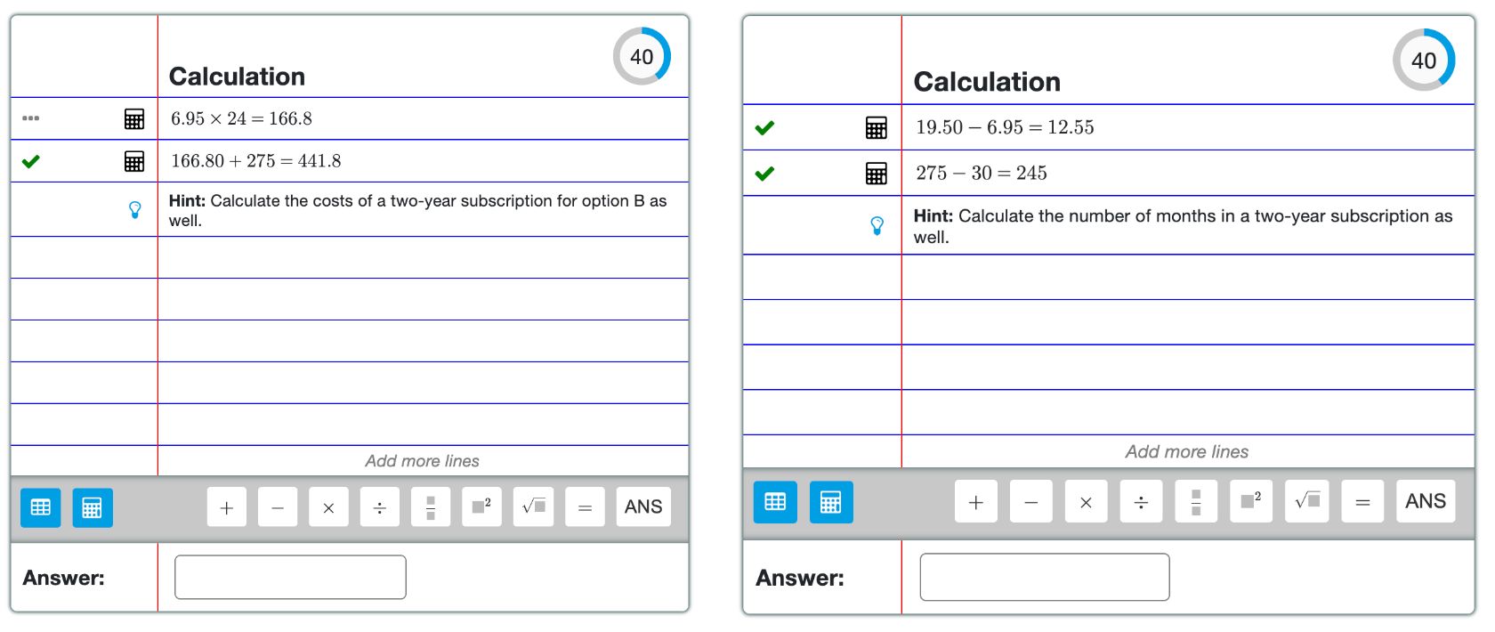 Algebrakit tracks the student's strategy