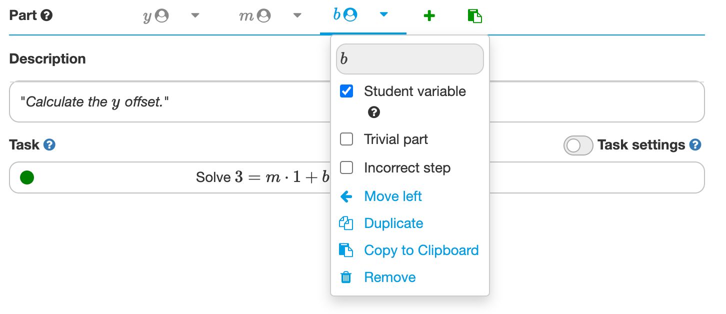 Enabling student variables