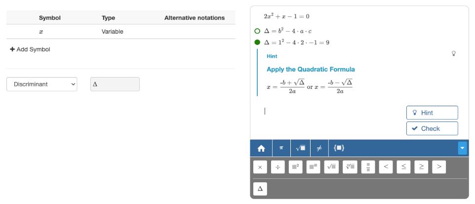 Defining the symbol for the discriminant