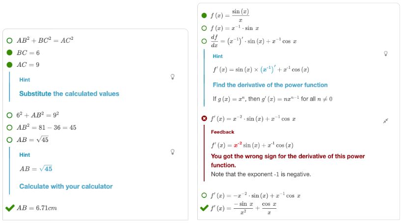 Using Multistep on Pythagoras and a calculus problem