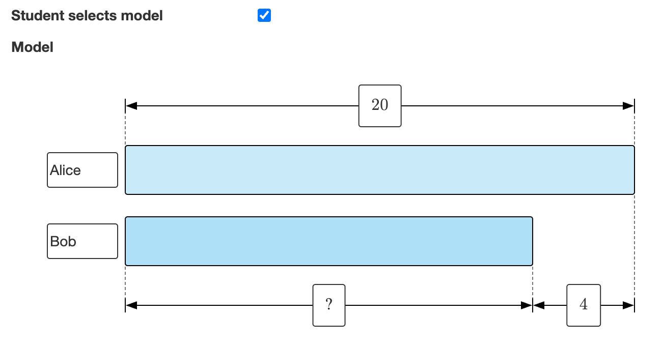 Defining the model in the exercise editor.