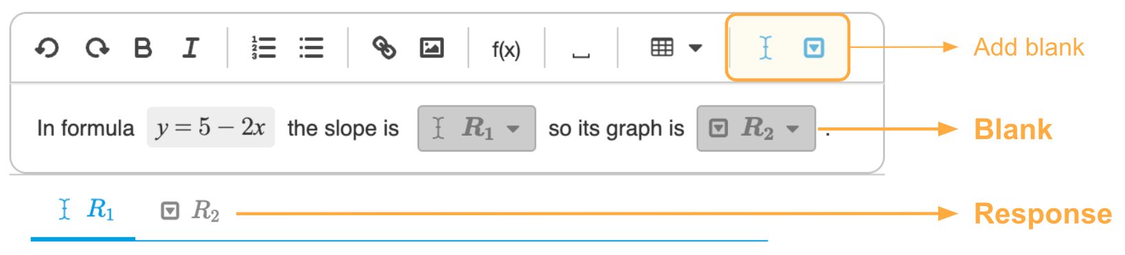 Overview of the Fill in the Blanks authoring form